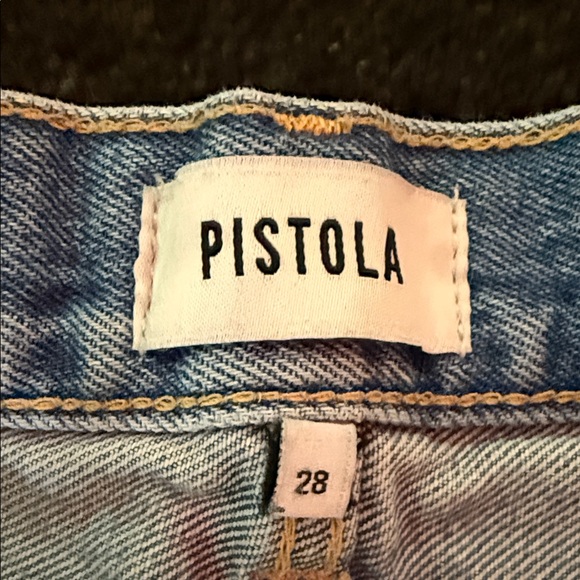 Pistola Distressed Light Blue Jean Shorts - Picture 2 of 3
